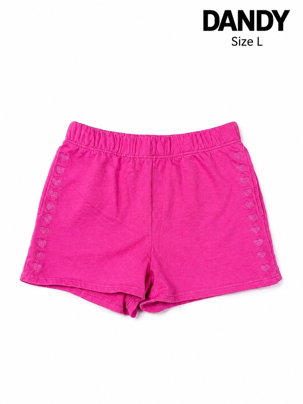 Dandy Worldwide Lover Sweat Shorts Pink Hearts Size L